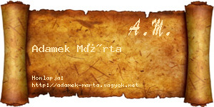 Adamek Márta névjegykártya