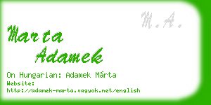 marta adamek business card